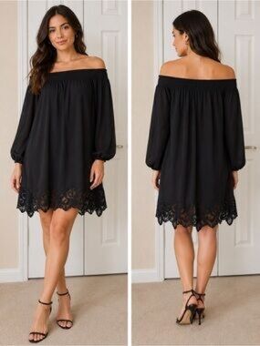 Chico's Black Off-Shoulder Long Top